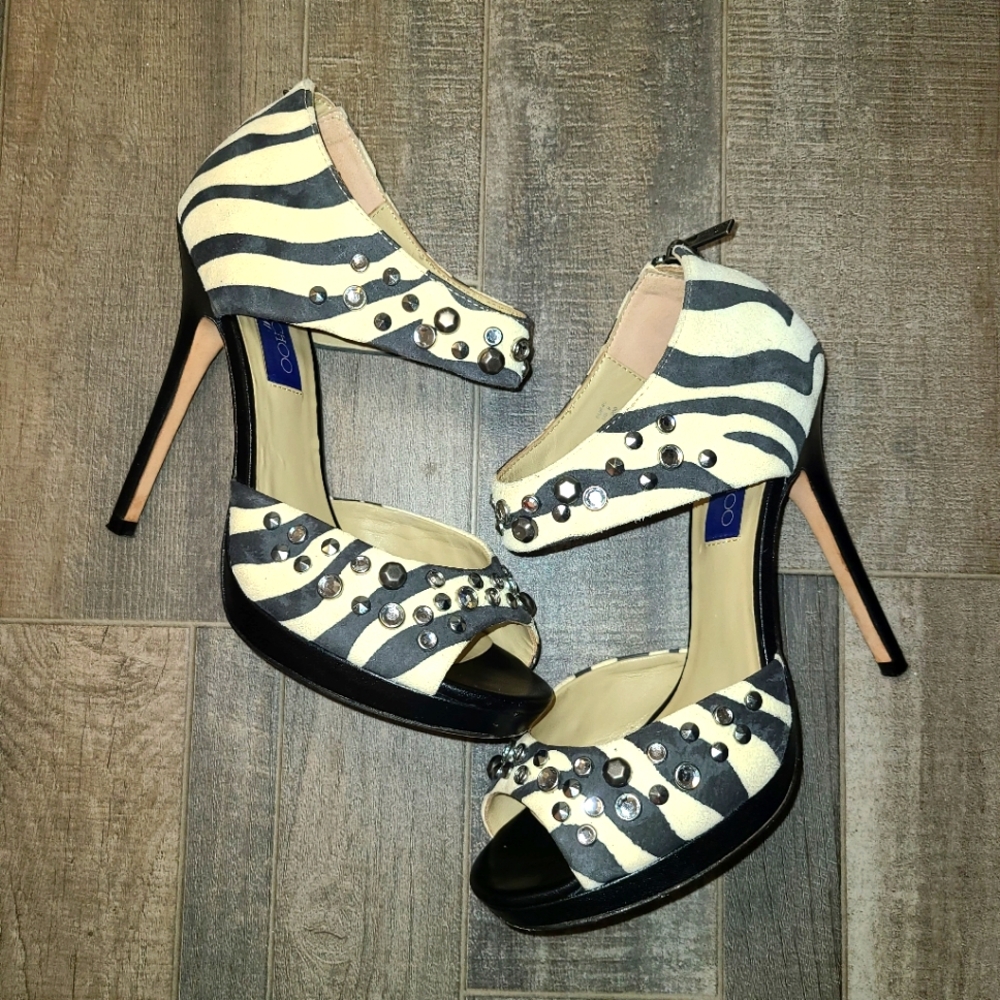 Jimmy Choo Black and White Zebra Heels